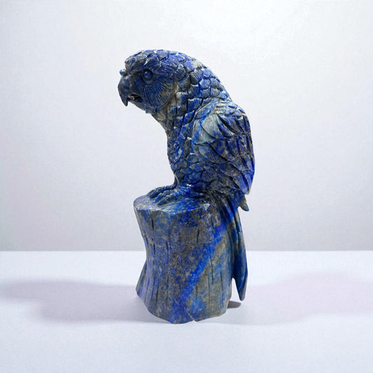 2.8" Natural Lapis Parrot Gemstone Carving