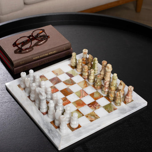 Green Onyx Hand-carved Chess Set