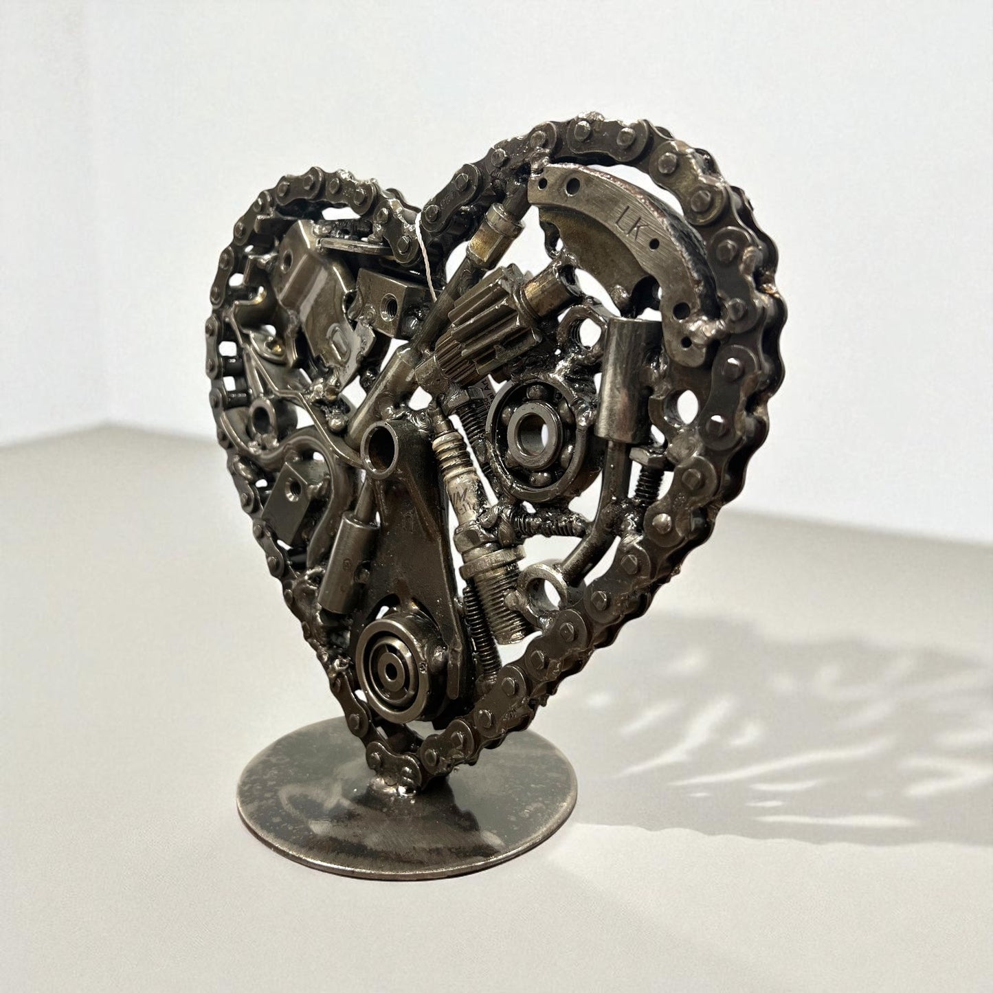 8" Heart Recycled Metal Art
