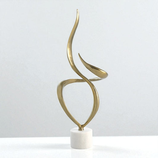 Swirl Sculpture - Antique Brass