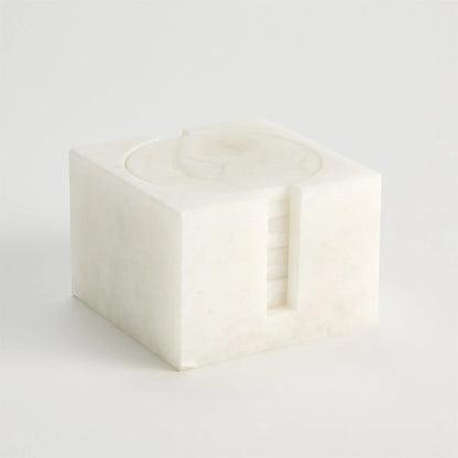 Alabaster Coasters w/Holder - Set of 8