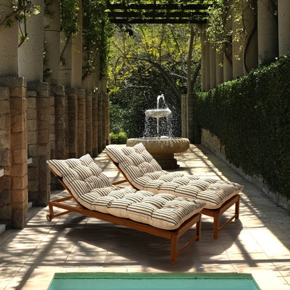 Ocean Stripe Woven Outdoor Lounger Cushion