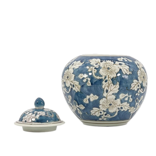 Blue & White Chinoiserie Ceramic Jar