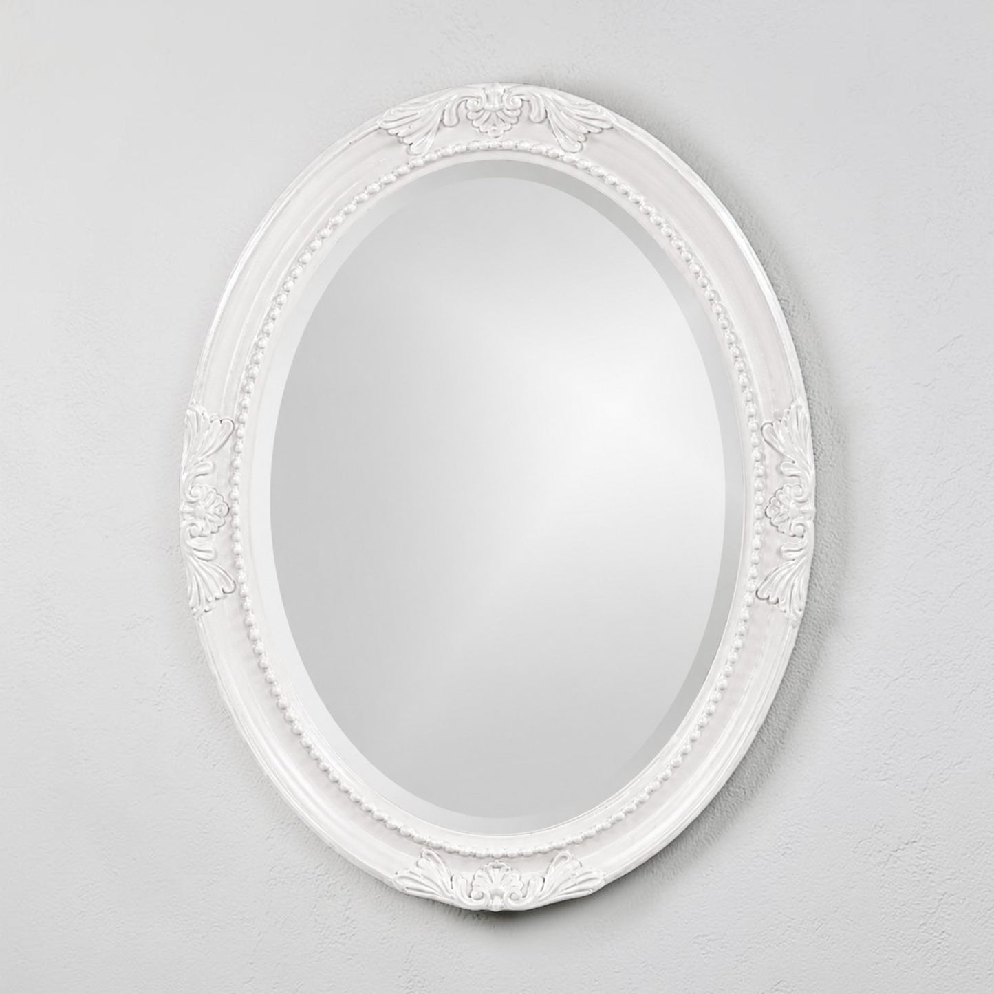 Oval Mirror White Wood Frame