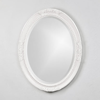 Oval Mirror White Wood Frame