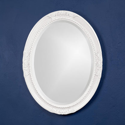Oval Mirror White Wood Frame