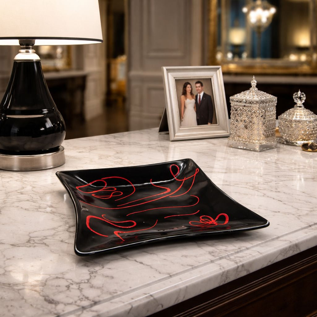 Custom-Made Glass Fused Square Plate