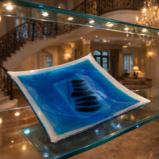 Custom-Made Glass Fused Square Plate