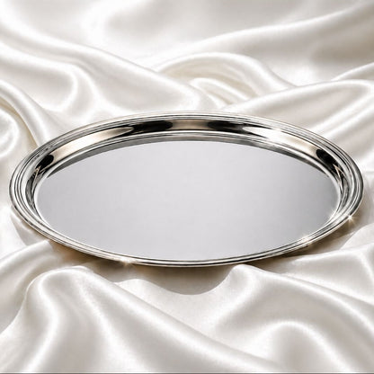 Luxury Silver Plated Brass Oval Serving Tray