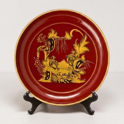 20” Chinoiserie Tole Tray & Stand