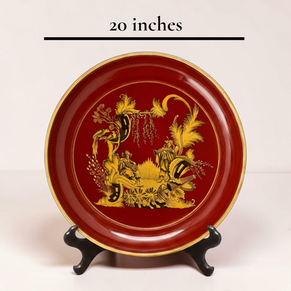 20” Chinoiserie Tole Tray & Stand