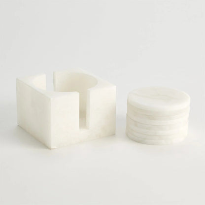 Alabaster Coasters w/Holder - Set of 8