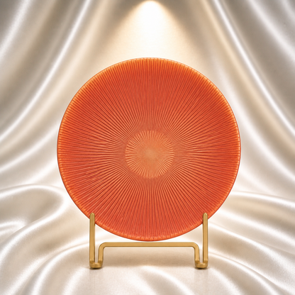 Noel Glass Platter - Orange Glitter