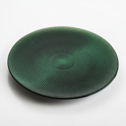 Noel Glass Platter - Pine Green Glitter