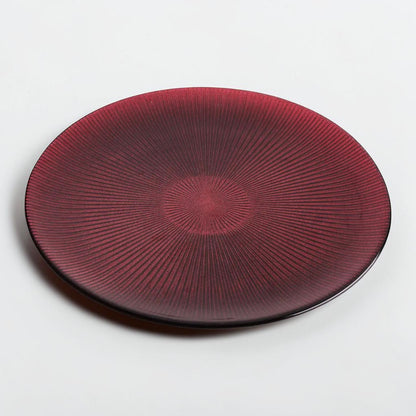 Noel Glass Platter - Red Glitter