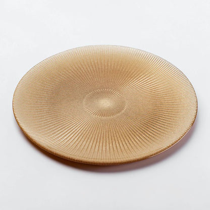Noel Glass Platter - Gold Glitter