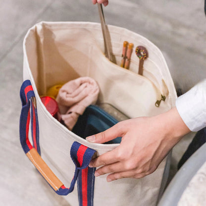 Society Canvas Leather Tote Bag