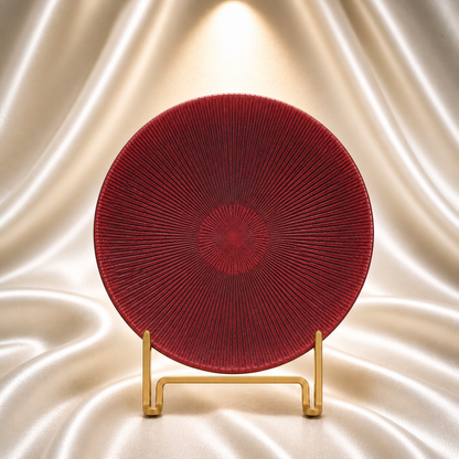 Noel Glass Platter - Red Glitter
