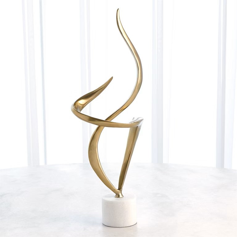 Swirl Sculpture - Antique Brass