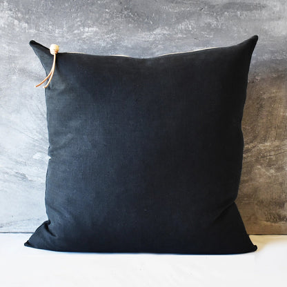 Black Washed Linen Pillow