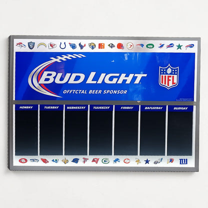 Bud Light NFL Commercial Light-Up Dry Erase Weekly Board
