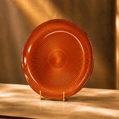 Noel Glass Platter - Orange Glitter
