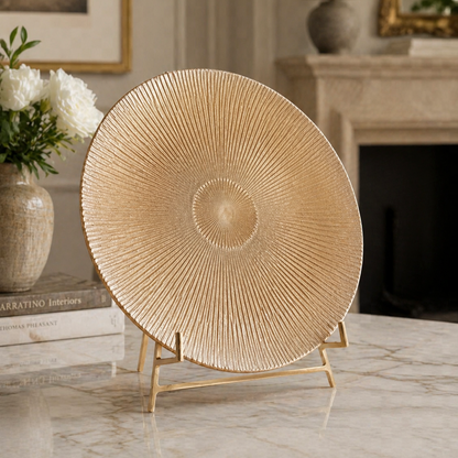 Noel Glass Platter - Gold Glitter