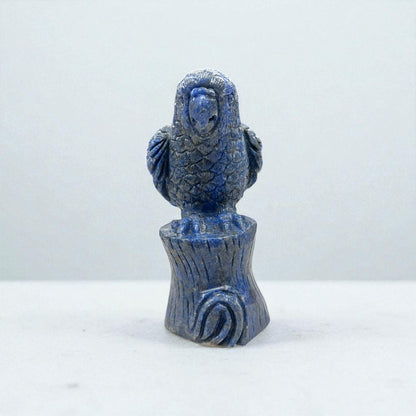 2.4" Natural Lapis Parrot Gemstone Carving