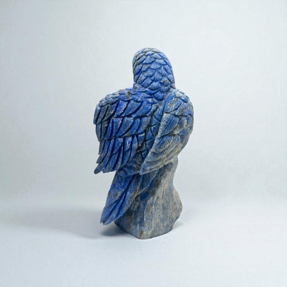 2.4" Natural Lapis Parrot Gemstone Carving