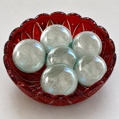 Recycled Glass Balls - Set of 6 - Clear