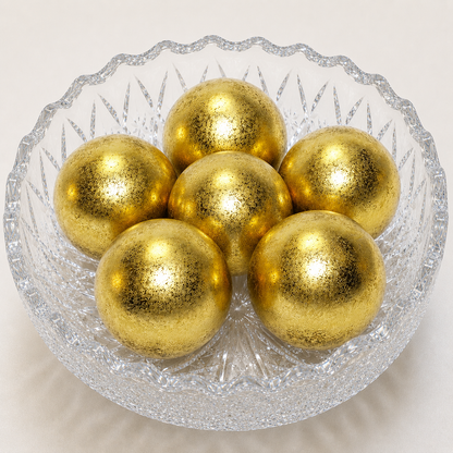 Recycled Glass Balls - Set of 6 - Gold