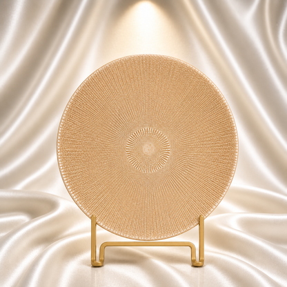 Noel Glass Platter - Gold Glitter