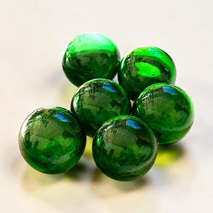 Recycled Glass Balls - Set of 6 - Green