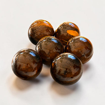 Recycled Glass Balls - Set of 6 - Amber