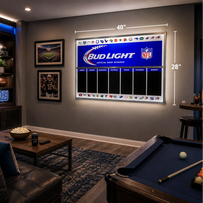 Bud Light NFL Commercial Light-Up Dry Erase Weekly Board