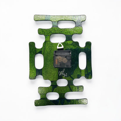 Custom-Made Glass Fused Green Clock