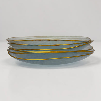 Gold Trim Glass Dinner Plates (Set of 6)