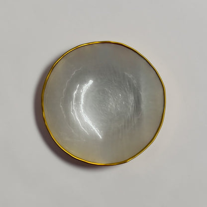 Gold Trim Hammered Glass Bowls (Set of 6)