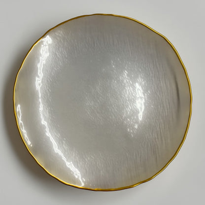 Gold Trim Glass Dinner Plates (Set of 6)