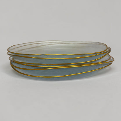 Gold Trim Glass Dinner Plates (Set of 6)