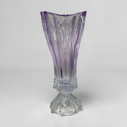 Purple Bohemian Crystal Footed Flower Vase