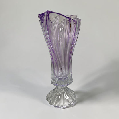 Purple Bohemian Crystal Footed Flower Vase