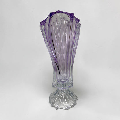 Purple Bohemian Crystal Footed Flower Vase