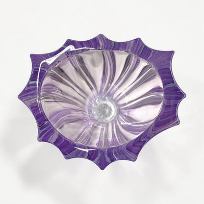 Purple Bohemian Crystal Footed Flower Vase