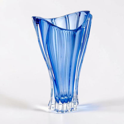 Blue Bohemian Crystal Flower Vase