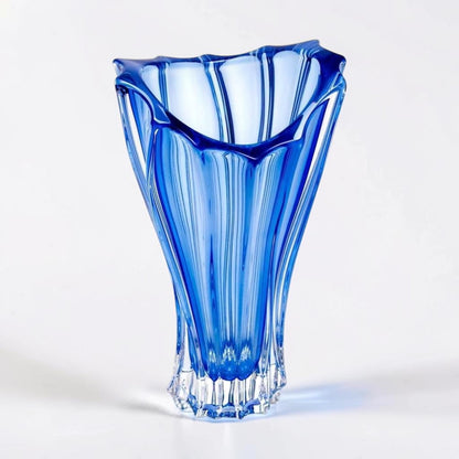 Blue Bohemian Crystal Flower Vase