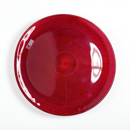 Noel Glass Platter - Red Glitter