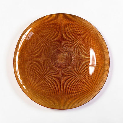 Noel Glass Platter - Orange Glitter
