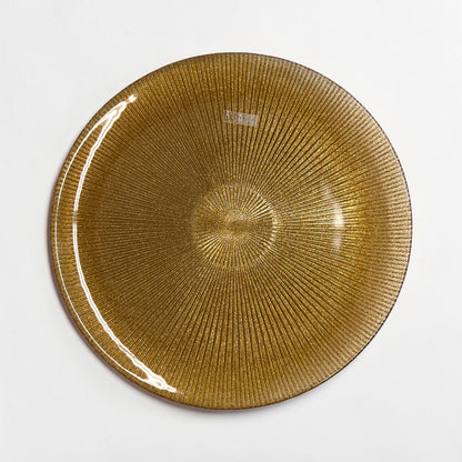 Noel Glass Platter - Gold Glitter