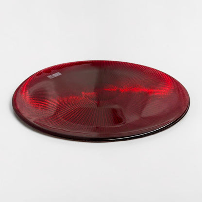 Noel Glass Platter - Red Glitter